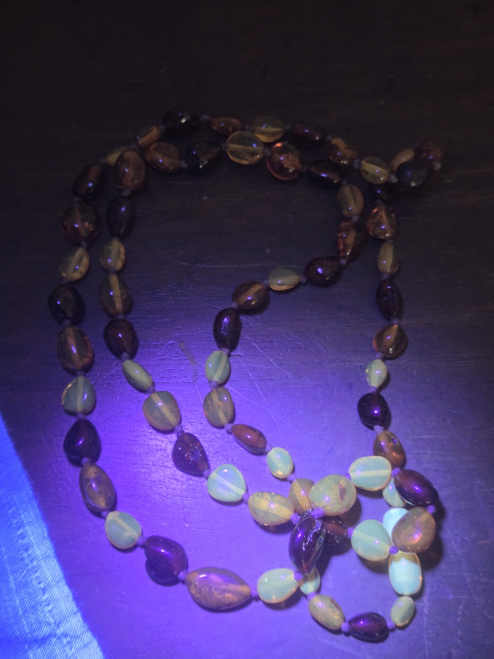 Genuine Amber Bead Necklace - Honey and Cognac - Picture 4 of 4
